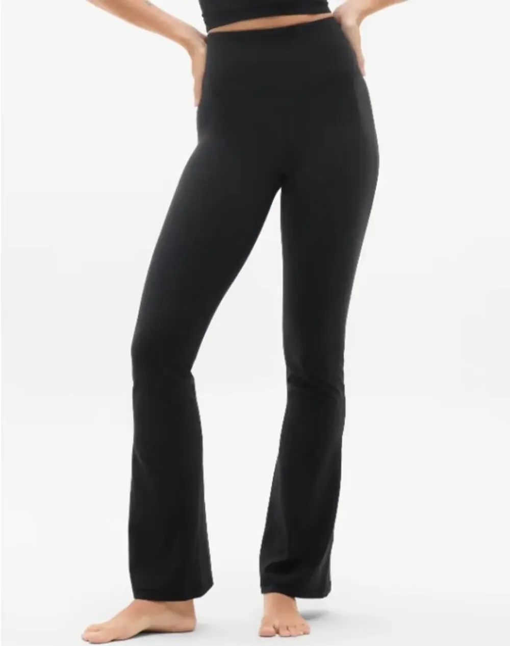 Athleta Elation Flare Pants Womens S Black High Rise PowerVita Yoga Active